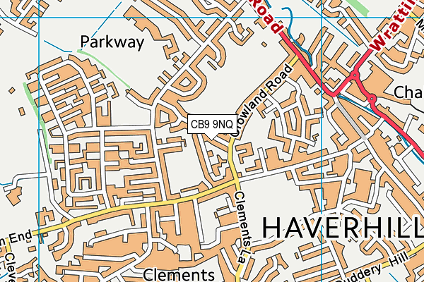 CB9 9NQ map - OS VectorMap District (Ordnance Survey)