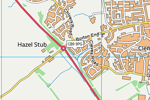 CB9 9PG map - OS VectorMap District (Ordnance Survey)