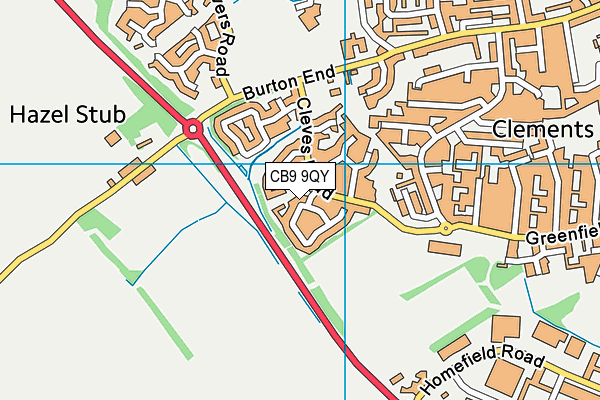 CB9 9QY map - OS VectorMap District (Ordnance Survey)