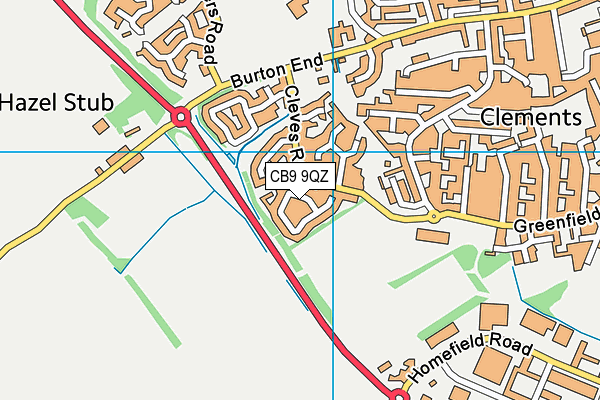 CB9 9QZ map - OS VectorMap District (Ordnance Survey)