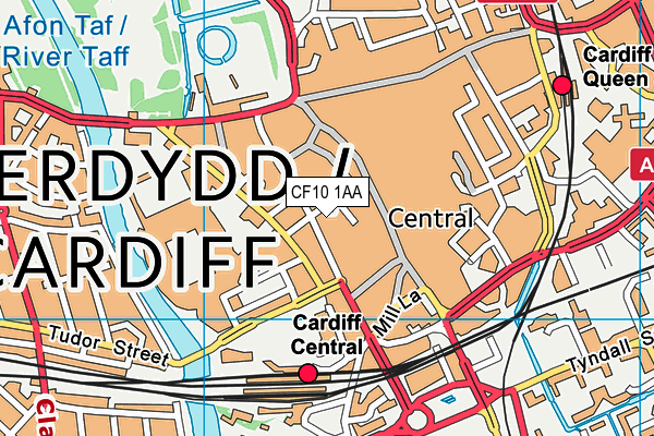 CF10 1AA map - OS VectorMap District (Ordnance Survey)