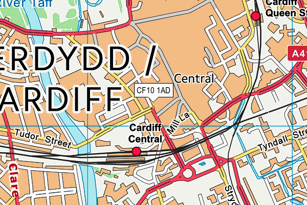 CF10 1AD map - OS VectorMap District (Ordnance Survey)