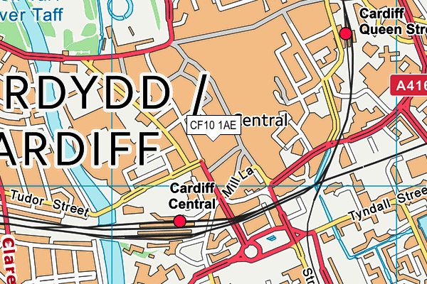 CF10 1AE map - OS VectorMap District (Ordnance Survey)