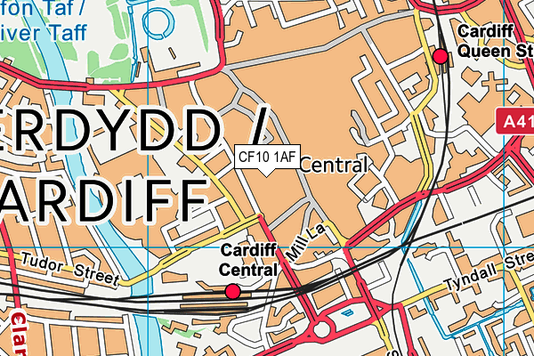 CF10 1AF map - OS VectorMap District (Ordnance Survey)