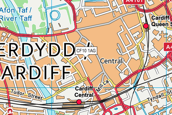 CF10 1AG map - OS VectorMap District (Ordnance Survey)