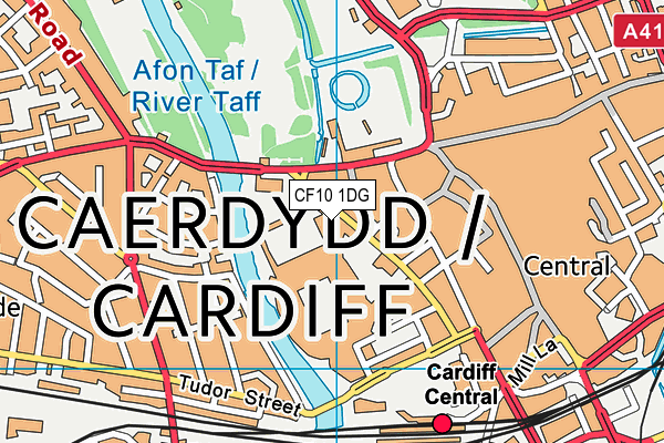 CF10 1DG map - OS VectorMap District (Ordnance Survey)