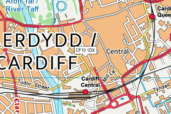 CF10 1DX map - OS VectorMap District (Ordnance Survey)