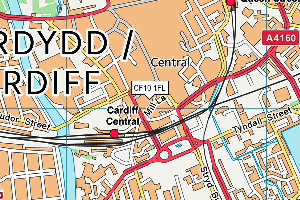 Map of MILL LANE STUDIO CARDIFF LTD at district scale