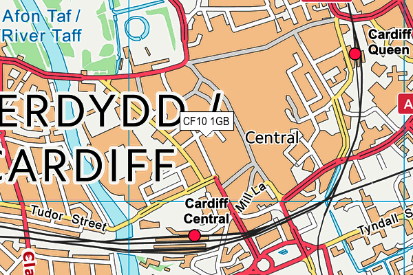 CF10 1GB map - OS VectorMap District (Ordnance Survey)