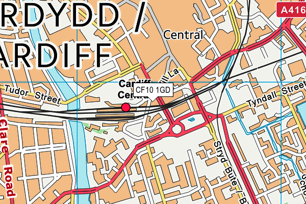 CF10 1GD map - OS VectorMap District (Ordnance Survey)