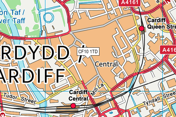 CF10 1TD map - OS VectorMap District (Ordnance Survey)