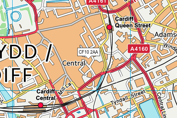 CF10 2AA map - OS VectorMap District (Ordnance Survey)