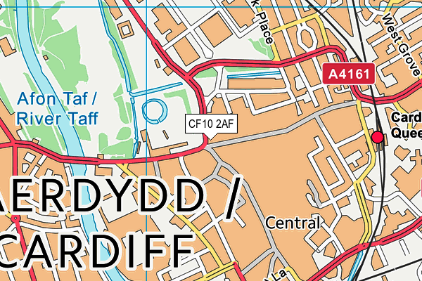 CF10 2AF map - OS VectorMap District (Ordnance Survey)