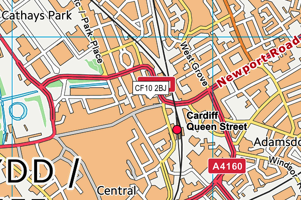 CF10 2BJ map - OS VectorMap District (Ordnance Survey)