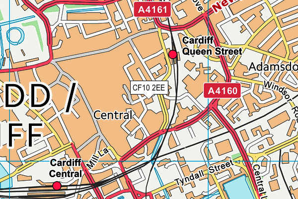 CF10 2EE map - OS VectorMap District (Ordnance Survey)