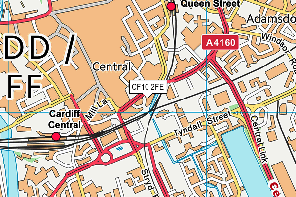 CF10 2FE map - OS VectorMap District (Ordnance Survey)