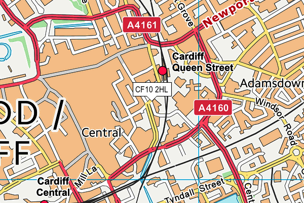 CF10 2HL map - OS VectorMap District (Ordnance Survey)