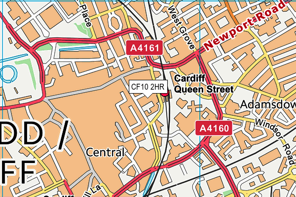 CF10 2HR map - OS VectorMap District (Ordnance Survey)