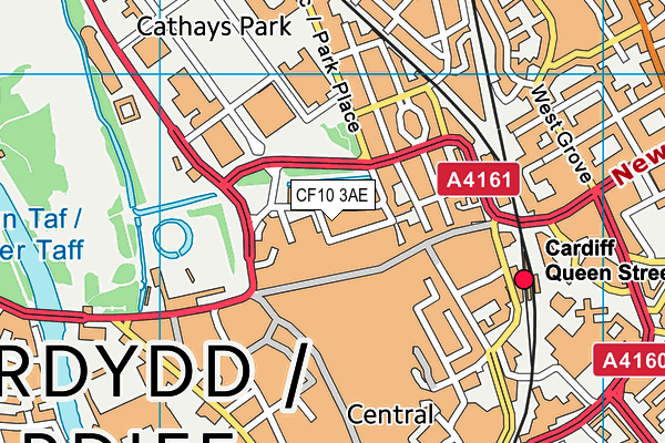 CF10 3AE map - OS VectorMap District (Ordnance Survey)