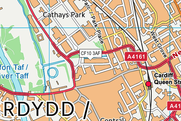 CF10 3AF map - OS VectorMap District (Ordnance Survey)