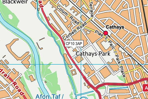 CF10 3AP map - OS VectorMap District (Ordnance Survey)