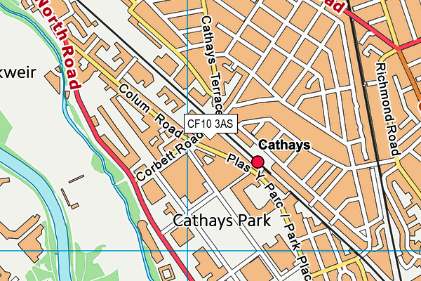 CF10 3AS map - OS VectorMap District (Ordnance Survey)