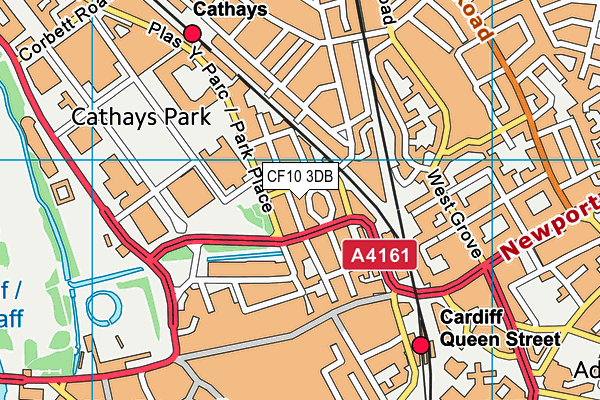 CF10 3DB map - OS VectorMap District (Ordnance Survey)