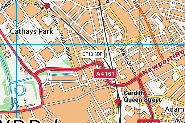 CF10 3DF map - OS VectorMap District (Ordnance Survey)