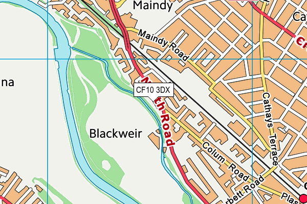 CF10 3DX map - OS VectorMap District (Ordnance Survey)