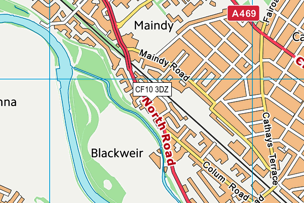 CF10 3DZ map - OS VectorMap District (Ordnance Survey)