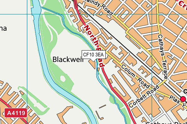 CF10 3EA map - OS VectorMap District (Ordnance Survey)