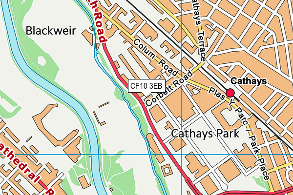 CF10 3EB map - OS VectorMap District (Ordnance Survey)