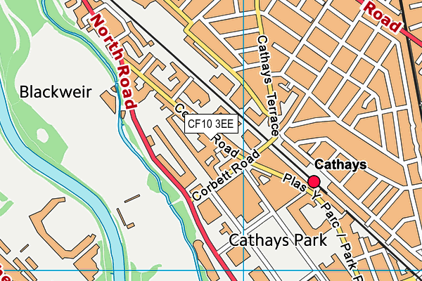 CF10 3EE map - OS VectorMap District (Ordnance Survey)