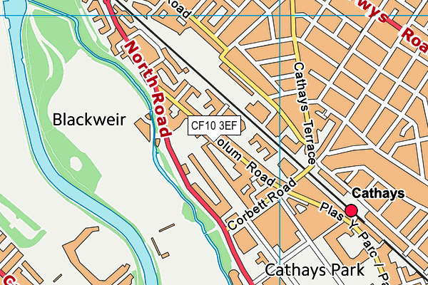 CF10 3EF map - OS VectorMap District (Ordnance Survey)