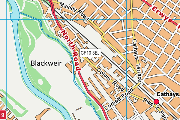 CF10 3EJ map - OS VectorMap District (Ordnance Survey)