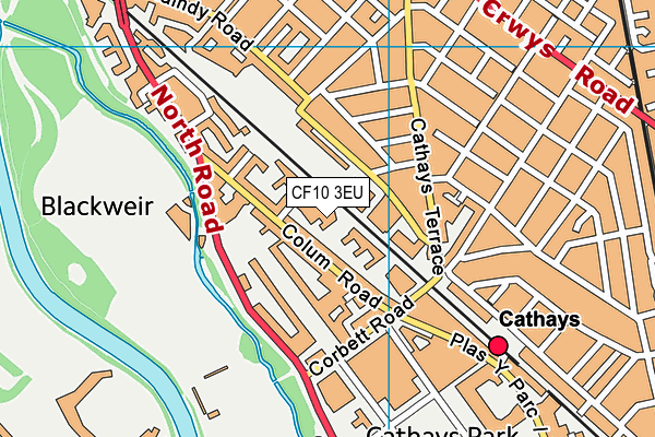 CF10 3EU map - OS VectorMap District (Ordnance Survey)