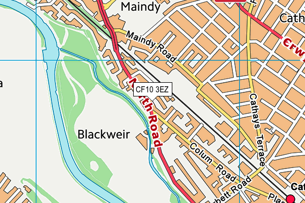 CF10 3EZ map - OS VectorMap District (Ordnance Survey)