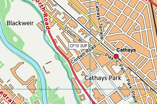 CF10 3UP map - OS VectorMap District (Ordnance Survey)