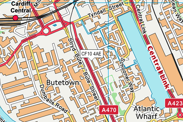 CF10 4AE map - OS VectorMap District (Ordnance Survey)