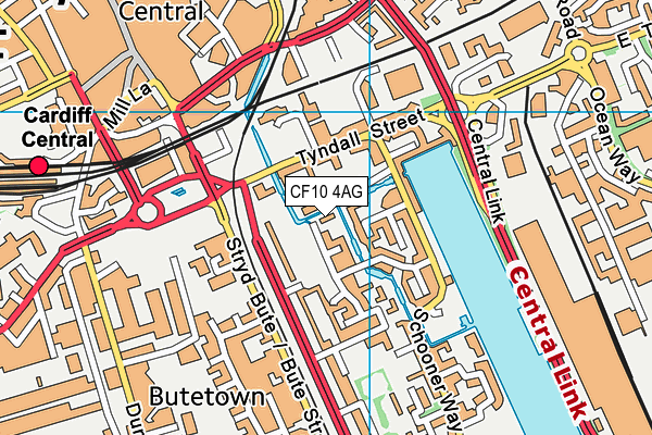 CF10 4AG map - OS VectorMap District (Ordnance Survey)