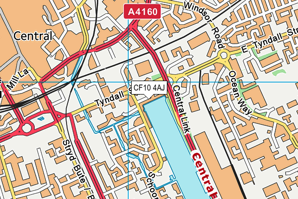 CF10 4AJ map - OS VectorMap District (Ordnance Survey)