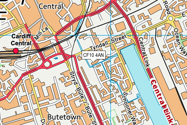 CF10 4AN map - OS VectorMap District (Ordnance Survey)