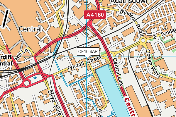 CF10 4AP map - OS VectorMap District (Ordnance Survey)