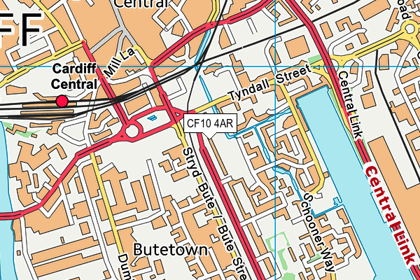 CF10 4AR map - OS VectorMap District (Ordnance Survey)