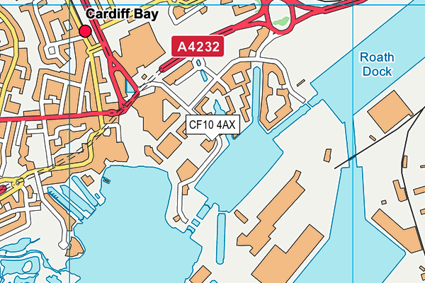 CF10 4AX map - OS VectorMap District (Ordnance Survey)