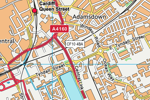 CF10 4BA map - OS VectorMap District (Ordnance Survey)