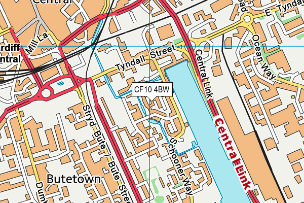 CF10 4BW map - OS VectorMap District (Ordnance Survey)