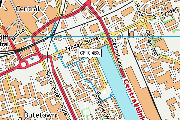 CF10 4BX map - OS VectorMap District (Ordnance Survey)