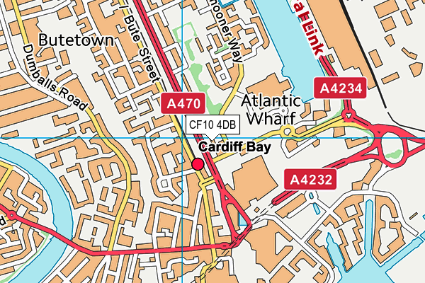 CF10 4DB map - OS VectorMap District (Ordnance Survey)