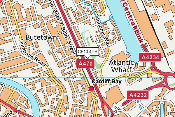 CF10 4DH map - OS VectorMap District (Ordnance Survey)